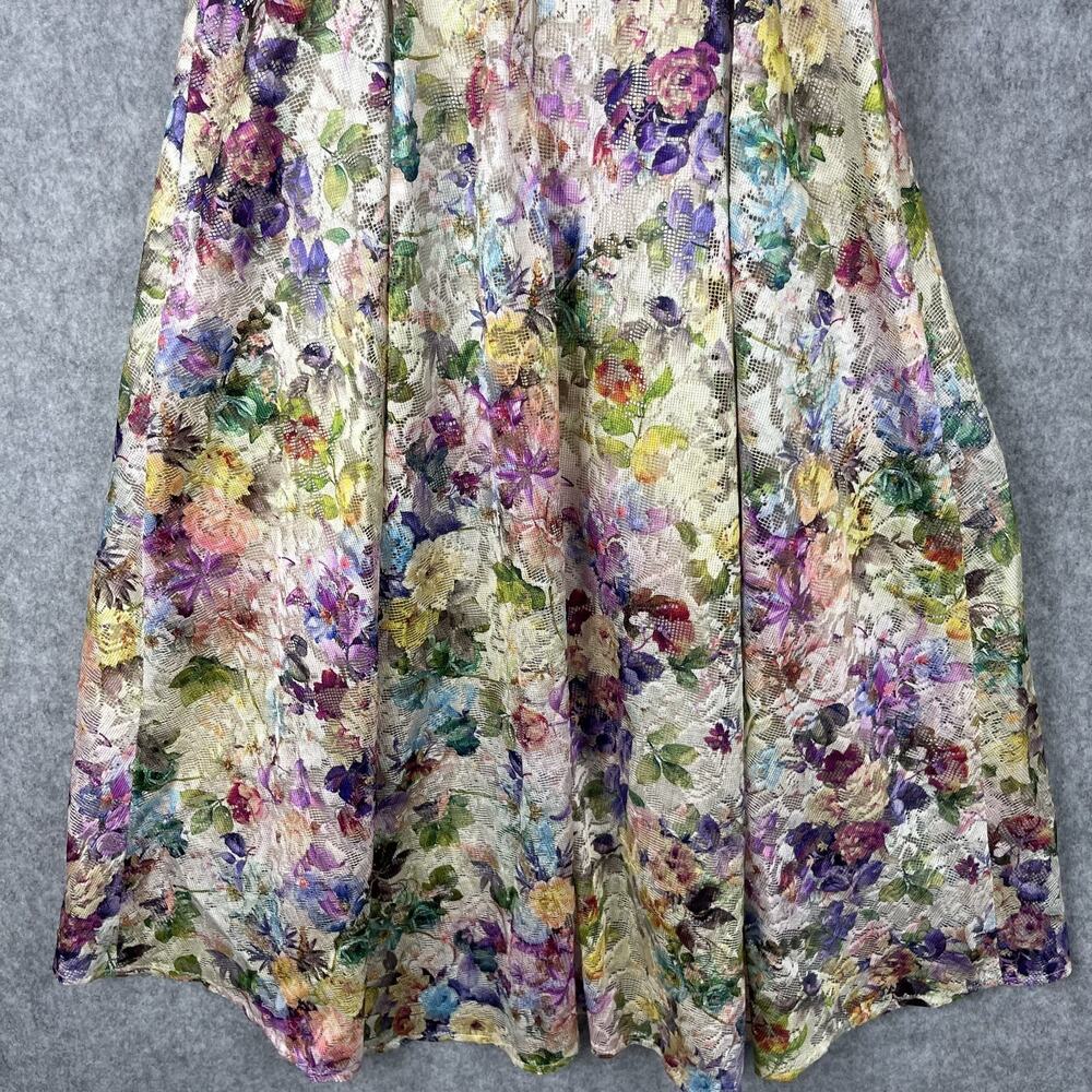 Tahari Arthur S Levine Fairy Dress Womens 2 Floral Crochet Lace Mesh Romantic - Picture 14 of 15